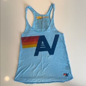 Aviator Nation Light Blue Racerback Logo Tank